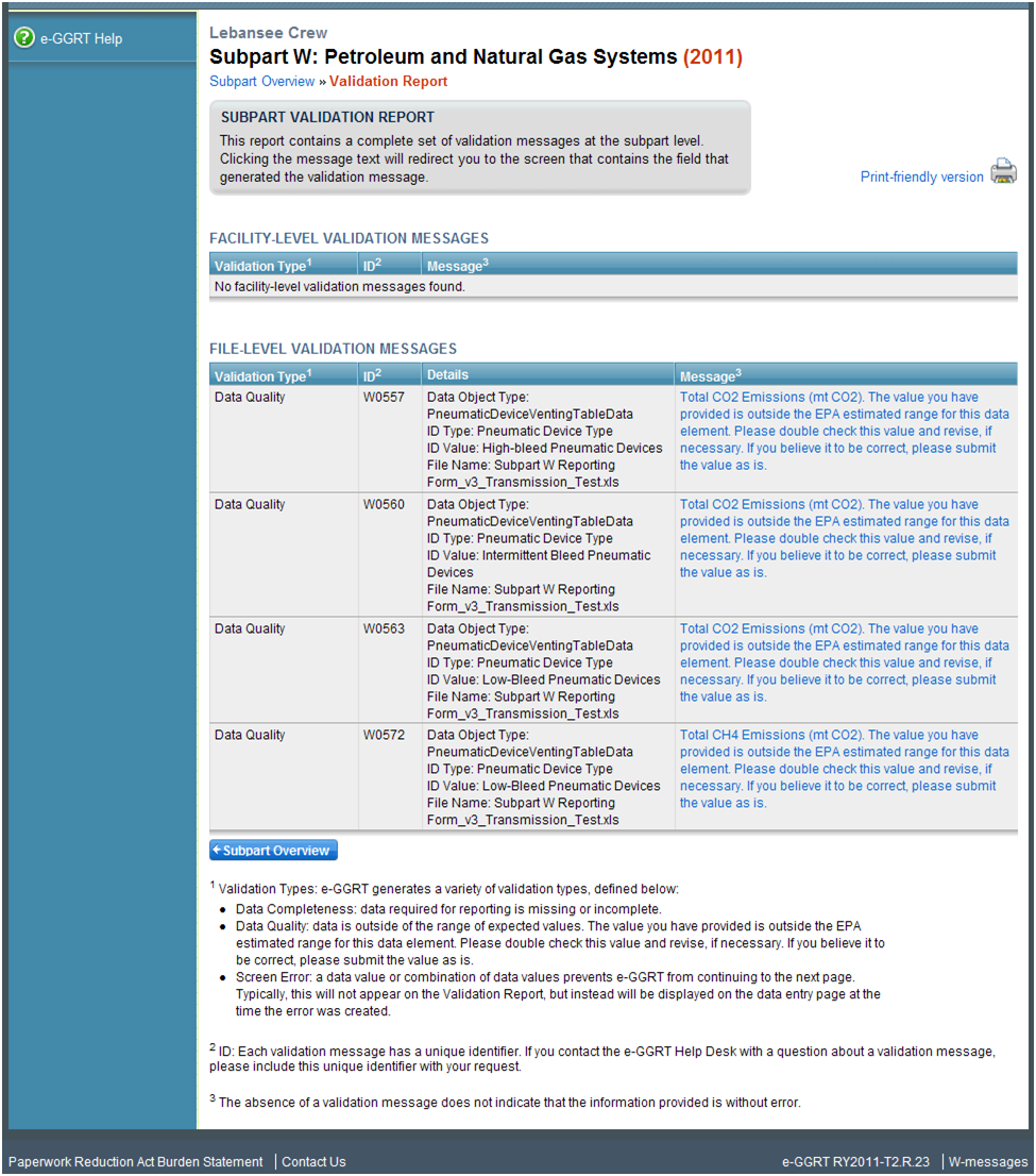 Validation Message Example Page